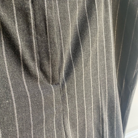 NWT Lane Bryant 16 Perfect Drape Wide Leg DarkGrey W Silver Pin Striping Hi Rise - Picture 5 of 12